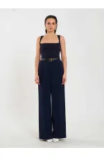 031655 Single Pleated Straight Leg Trousers