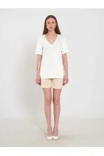 050736 V-Neck Knitted T-Shirt