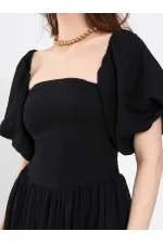 111736 Balloon Sleeve Cotton Dress 111736 Balloon Sleeve Cotton Dress
