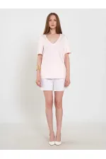 050736 V-Neck Knitted T-Shirt