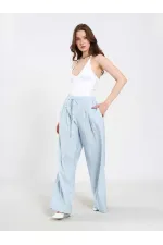 031678 Beli Lastik Detaylı Belden Bağlamalı Pantolon 031678 Beli Lastik Detaylı Belden Bağlamalı Pantolon