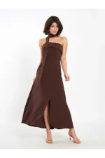 111706 Strapless Dress with Slit