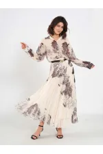 080813 Watercolor Effect Chiffon Shirt