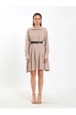 Robe asymétrique à volants et ceinture 111703