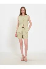 120732 Vest with Ruffled Hem