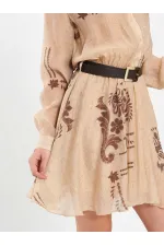 Robe à motifs 111713 avec taille élastique