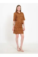 080818 Square Cut Lace-Look Shirt