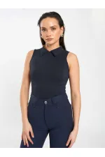 071894 Önü Fermuarlı Örme Kolsuz Body