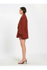 131046 Oversize Kolları Pileli Ceket