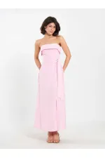 111706 Strapless Dress with Slit