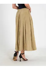 041188 Arkası Lastikli Kloş Midi  Etek