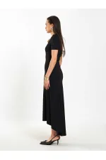 111693 Crew Neck Short Sleeve Basic Dress