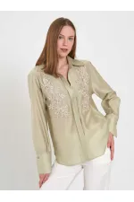080820 Tencel Shirt with Lace Details