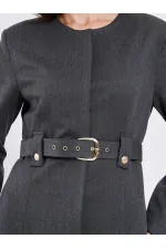 111640 Kendinden Kemerli Mini Elbise