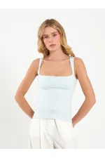 071857 Square Neck Strappy Blouse