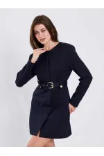 111640 Kendinden Kemerli Mini Elbise