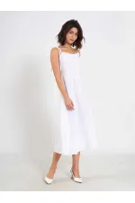 111554 Ruffled Voile Midi Dress