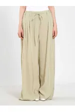 031678 Elastic Waist Detail Belted Trousers