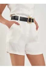 010874 Pleated Mini Shorts