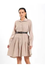 Robe asymétrique à volants et ceinture 111703