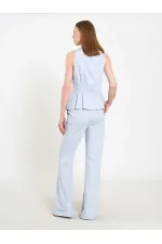 031673 Stella Straight Leg Trousers with Belt Buckle