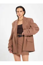 131046 Veste oversize à manches plissées