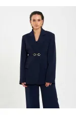 131060 Kemer Detaylı Oversize Ceket