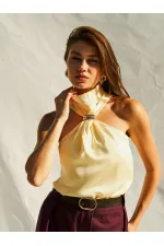 071773 Buckled Satin Blouse 071773 Buckled Satin Blouse
