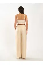 031660 Single Pleated Wide Belt Trousers