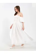 Robe en coton à manches ballon 111736 Robe en coton à manches ballon 111736