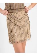 041186 Mini Sequin Tulle Skirt