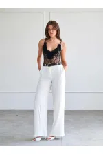 071914 Dantel Sırtı Çapraz Askılı Bodysuit