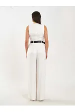 Pantalon à pli unique avec détail de ceinture 031624