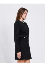 111640 Kendinden Kemerli Mini Elbise