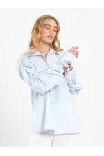 080796 Kolları Büzgülü Gömlek