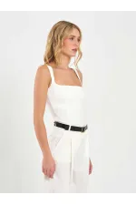 071857 Square Neck Strappy Blouse