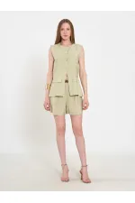 120732 Vest with Ruffled Hem