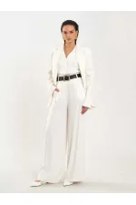 Pantalon à pli unique avec détail de ceinture 031624