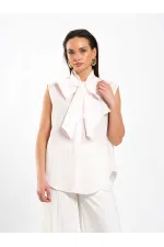 080804 Sleeveless Shirt with Flared Pattern