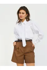 Chemise à une poche avec cravate 080733