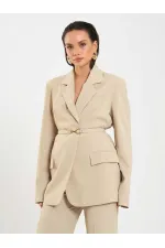 131060 Kemer Detaylı Oversize Ceket