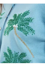 150525 Palm Tree Beaded Cardigan