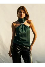 071773 Buckled Satin Blouse