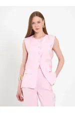 120732 Vest with Ruffled Hem