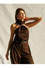 071773 Buckled Satin Blouse 071773 Buckled Satin Blouse