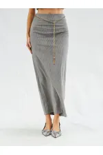 041101 Yırtmaçlı Düz Kesim Etek