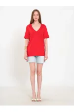 050736 V-Neck Knitted T-Shirt