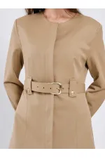 111640 Kendinden Kemerli Mini Elbise