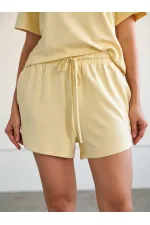 010882 Short mini en maille à taille élastique