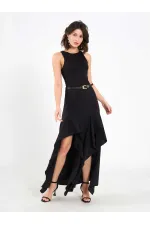 111711 Embellished Belted Dress